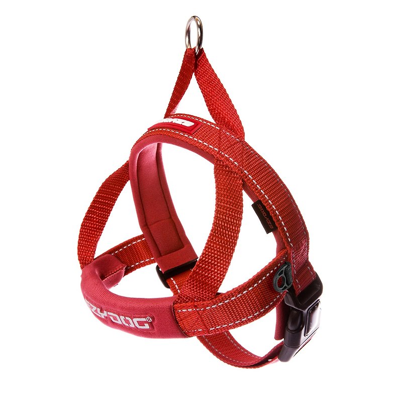 【澳洲 EZYDOG】快套式胸背帶 - 項圈/牽繩 - 尼龍 紅色