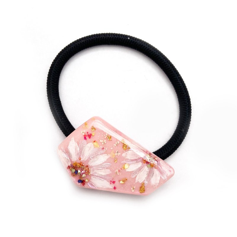 Japanese resin  Pink hand painted hair circle - Hair Accessories - Resin Pink