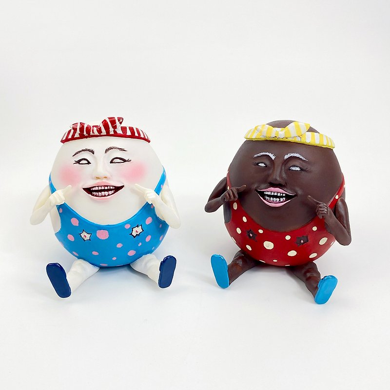 Doll Smiling Egg Treasure (Two Colors) - Stuffed Dolls & Figurines - Plastic White