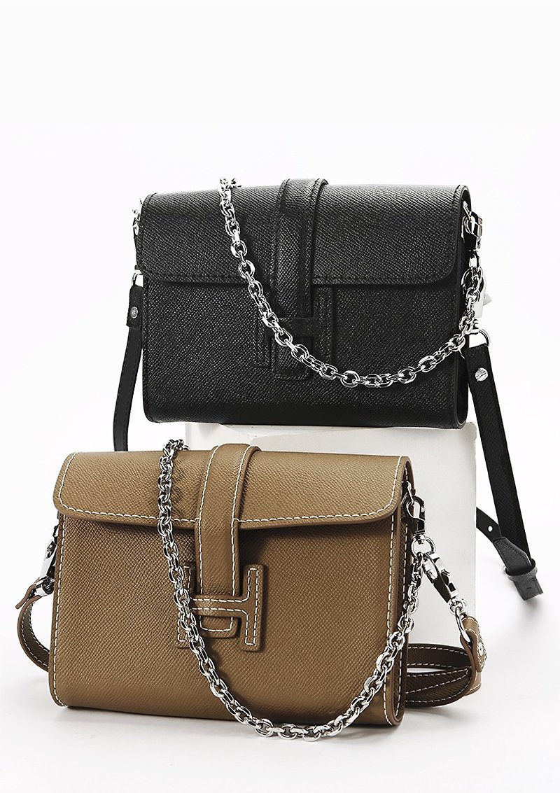 diy hand-sewn material bag woven bag to send girlfriend gift bag leather side backpack crossbody bag - Handbags & Totes - Genuine Leather Black