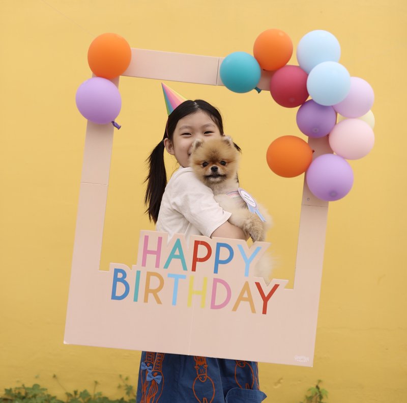 Happy Birthday Photo Frame Kit / 72cm X 66cm - Other - Paper Yellow