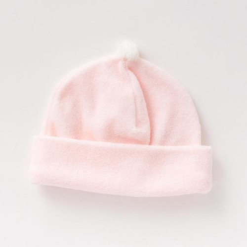 Baby Organics育兒良品 【日本OP mini】綿絨嬰兒帽 粉紅