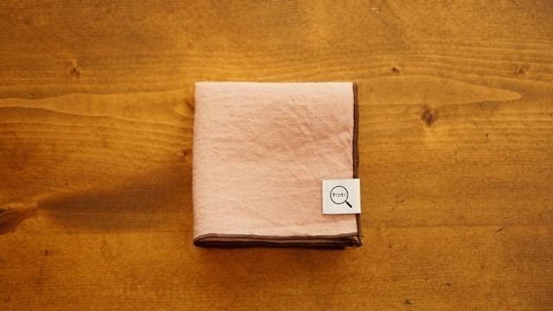 [Stock as long as SALE] plant dyeing organic linen handkerchief Haisakurashoku (emergency dark furnace) - Other - Cotton & Hemp Pink