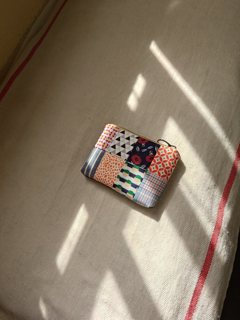 拼接花樣零錢包小 - 零錢包/小錢包 - 棉．麻 