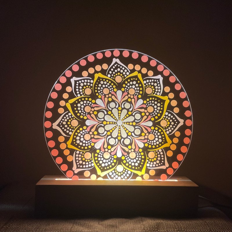 Mandala hand drawn mandala night light - Lighting - Acrylic 