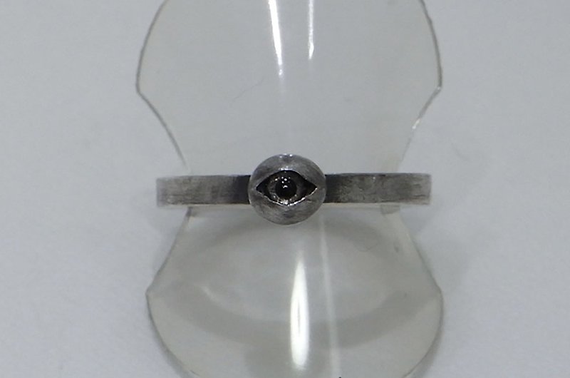 Sterling Silver General Rings Silver - stare ball ring_5 (s_m-R.38) 銀 玻 戒指 指环 眼 睛 目 jewelry sterling silver glass eye