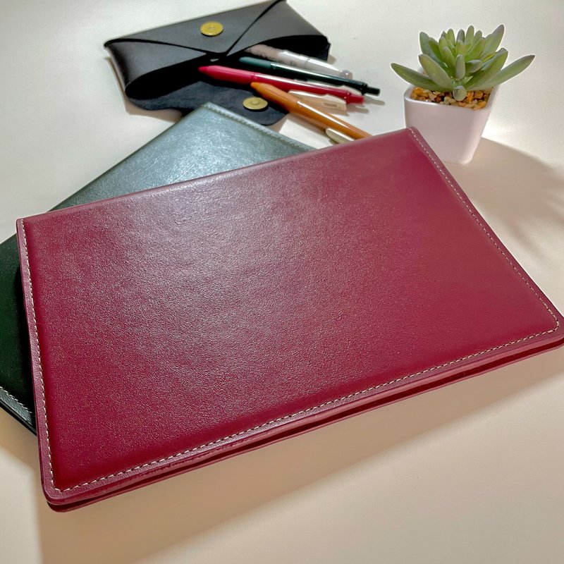 Genuine Leather Book Covers - A5 leather book cover, hard board protection book jacket, vegetable tanned cowhide