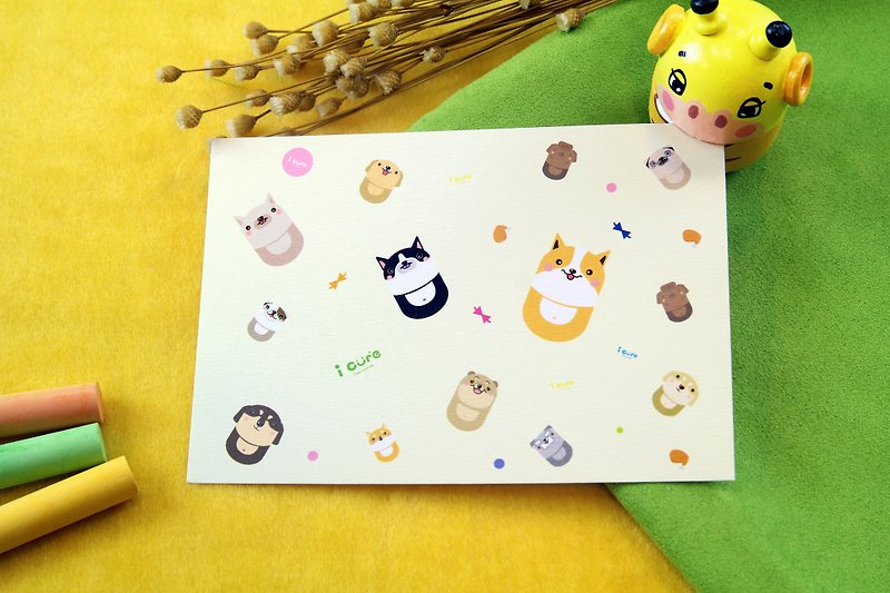 i mail postcard - hair baby big collection series - dog hair baby big collection - Cards & Postcards - Paper Yellow