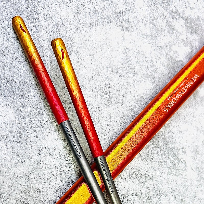 Other Metals Chopsticks Gold - Pure Titanium Chopsticks【Handmade Unique】Glittering Spicy Chopsticks