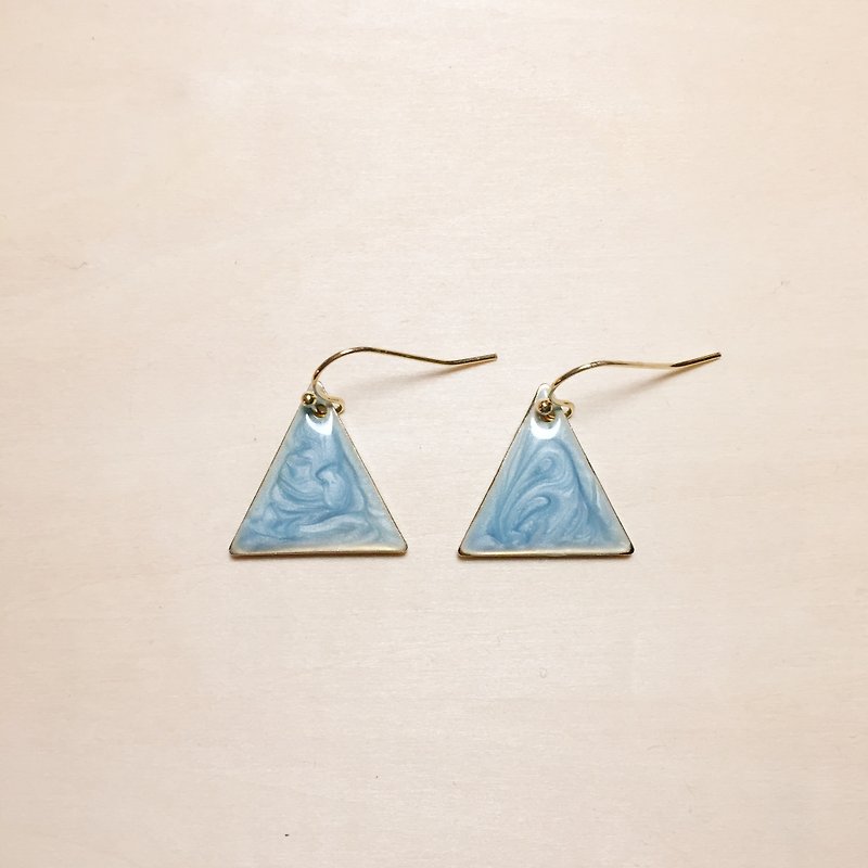 Pigment Earrings & Clip-ons Blue - Retro sky blue drip glaze triangle earrings