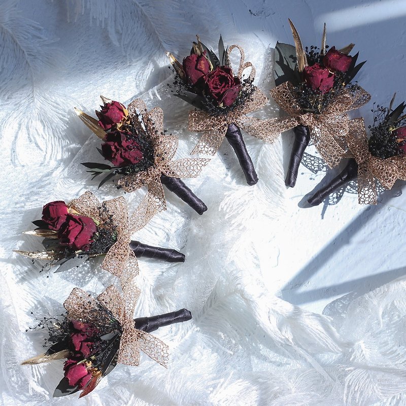 Wedding small things / immortal flower corsage / dry rose wedding corsage / wedding best wishes - ช่อดอกไม้แห้ง - พืช/ดอกไม้ หลากหลายสี
