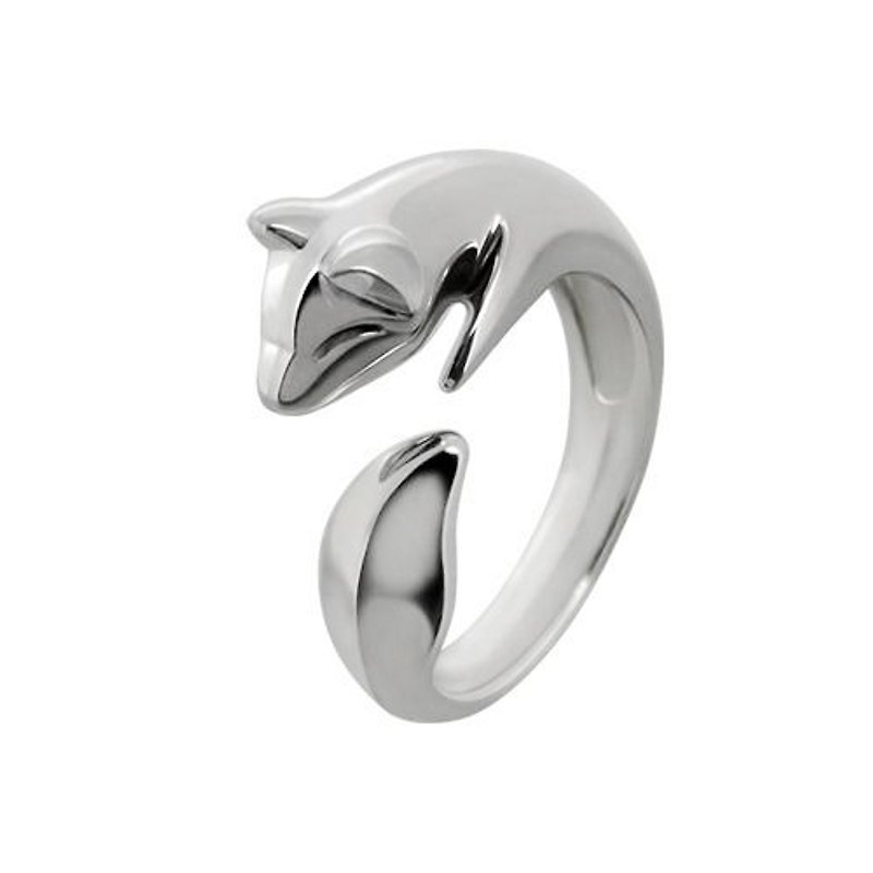 Guardian-Silver Fox Ring - Couples' Rings - Other Metals Gray