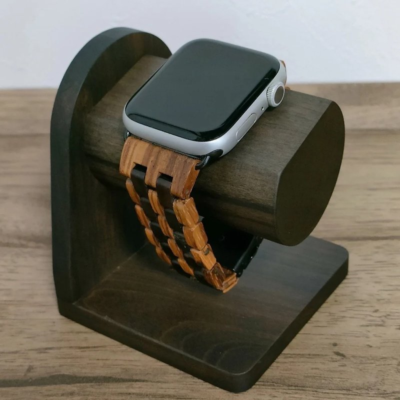EINBAND AppleWatch Watch Stand, Natural Wood, SandalWood - Phone Stands & Dust Plugs - Wood Black