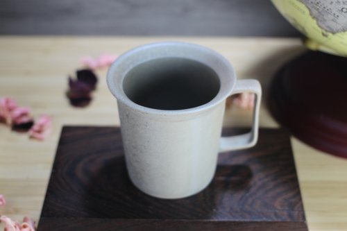 自然釉文創工作室 【母親節禮物】240ml 柴燒天然落灰 方韻杯 咖啡杯 臺灣鶯歌製