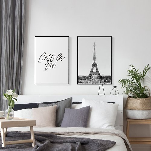 菠蘿選畫所 【聯畫優惠組合】巴黎鐵塔組合掛畫/城市攝影裝飾畫