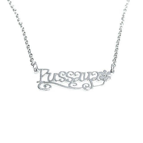 NamesisAccessories Custom name necklace hand wringting stlye with flower