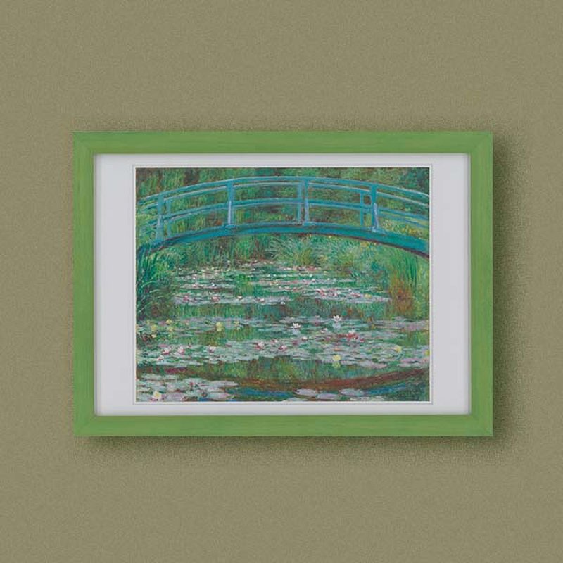 【 世界名作小框畫 】莫內・日本式步橋 - 海報/掛畫/掛布 - 紙 綠色