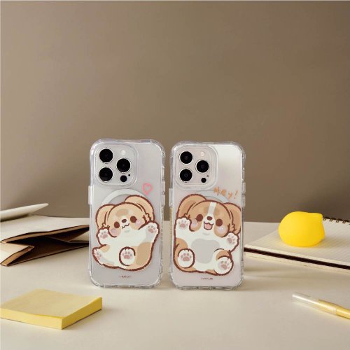 TOYSELECT 柯基犬卡卡貼臉抗黃防摔MagSafe iPhone手機殼