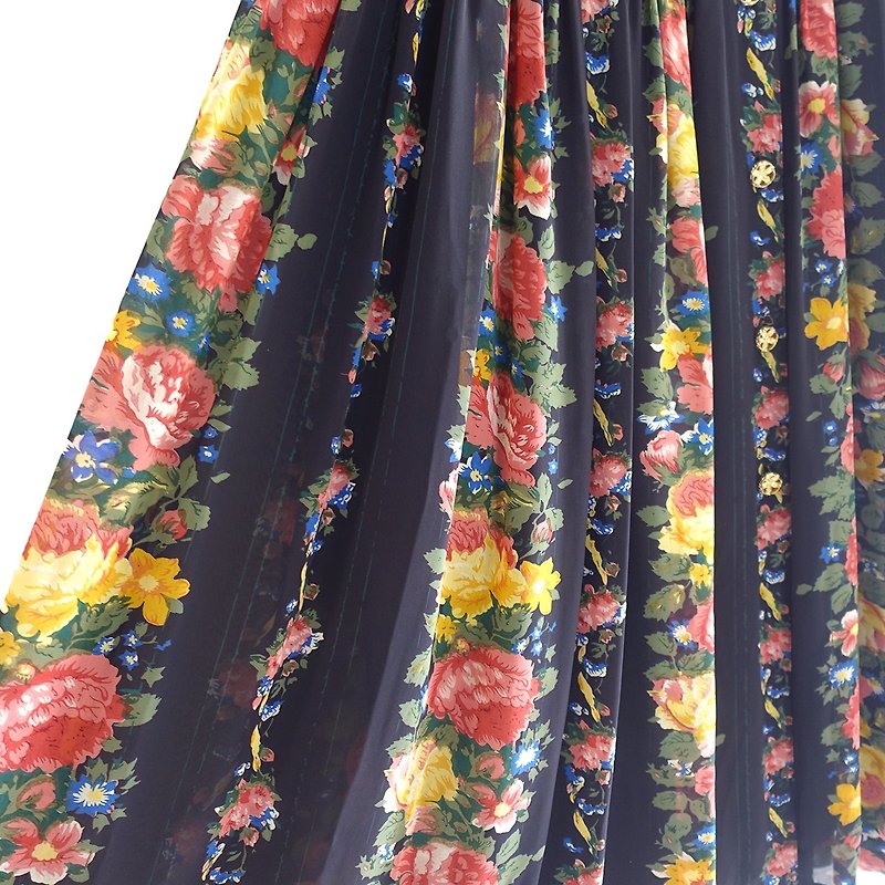│Slowly│ elegant flowers - Vintage │vintage vintage - Skirts - Polyester Multicolor