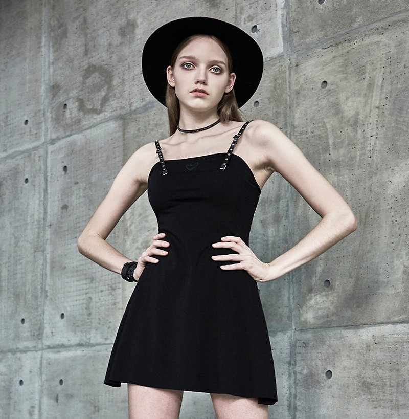 Other Materials One Piece Dresses Black - Punk Romance Studded Sling Dress /*Added a large size*/ Out of print soon