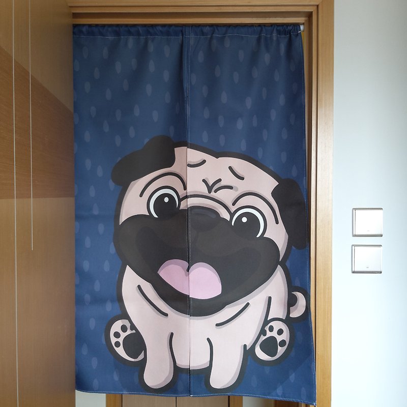 Other Man-Made Fibers Doorway Curtains & Door Signs Blue - Pug Pug Door Curtain