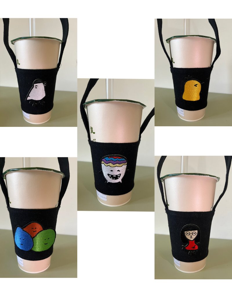 Zorko hand-painted/creative cute black Linen cup cover/ - Handbags & Totes - Cotton & Hemp Multicolor