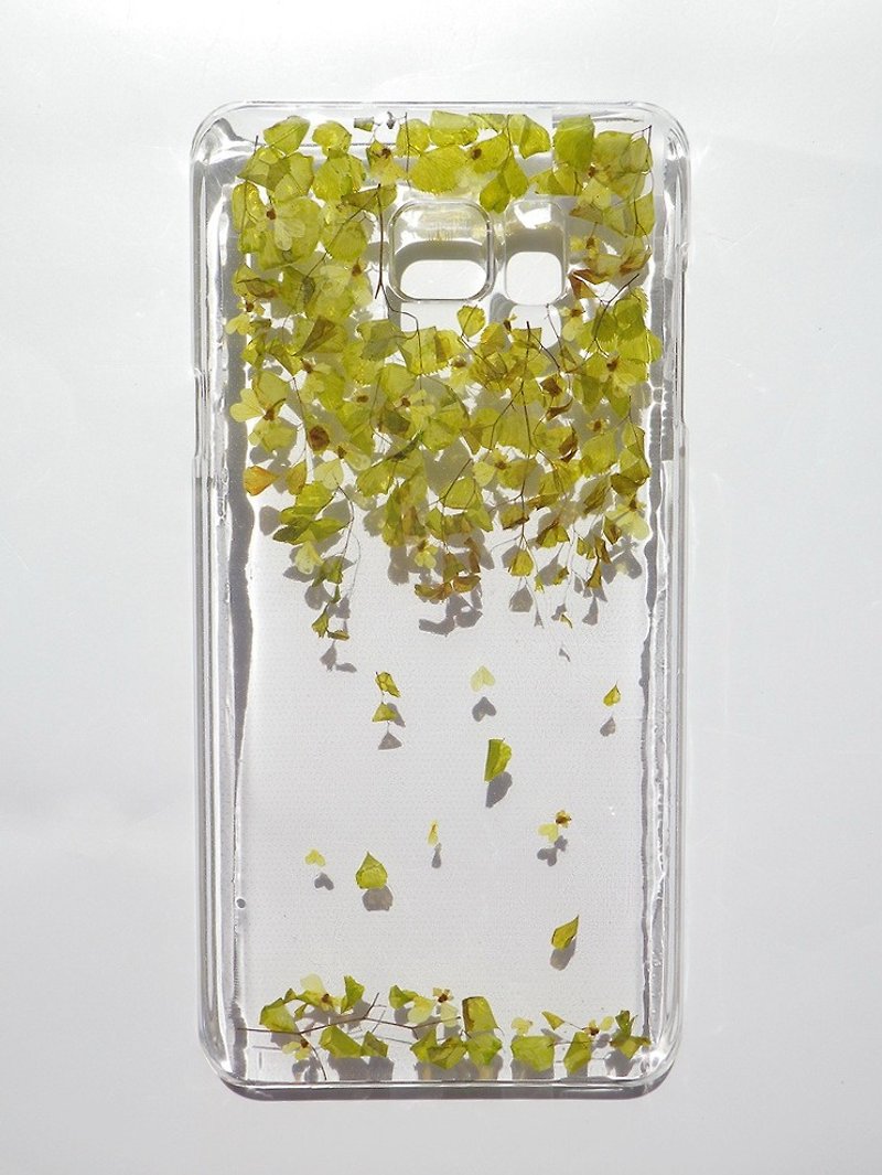 Handmade phone case, pressed leaves with nature, Samsung Galaxy Note 5, Falling - Phone Cases - Plastic 