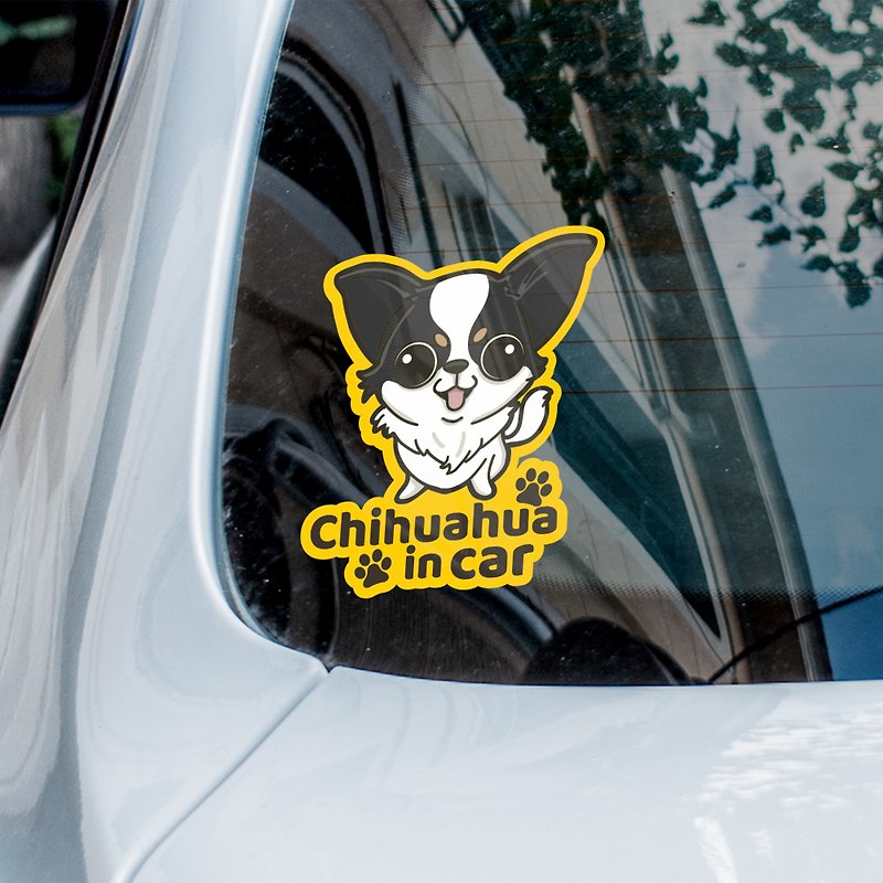 Long Hair Chihuahua Car Sticker, Cute Dog Sticks On The Inside Sticker, - สติกเกอร์ - วัสดุกันนำ้ หลากหลายสี
