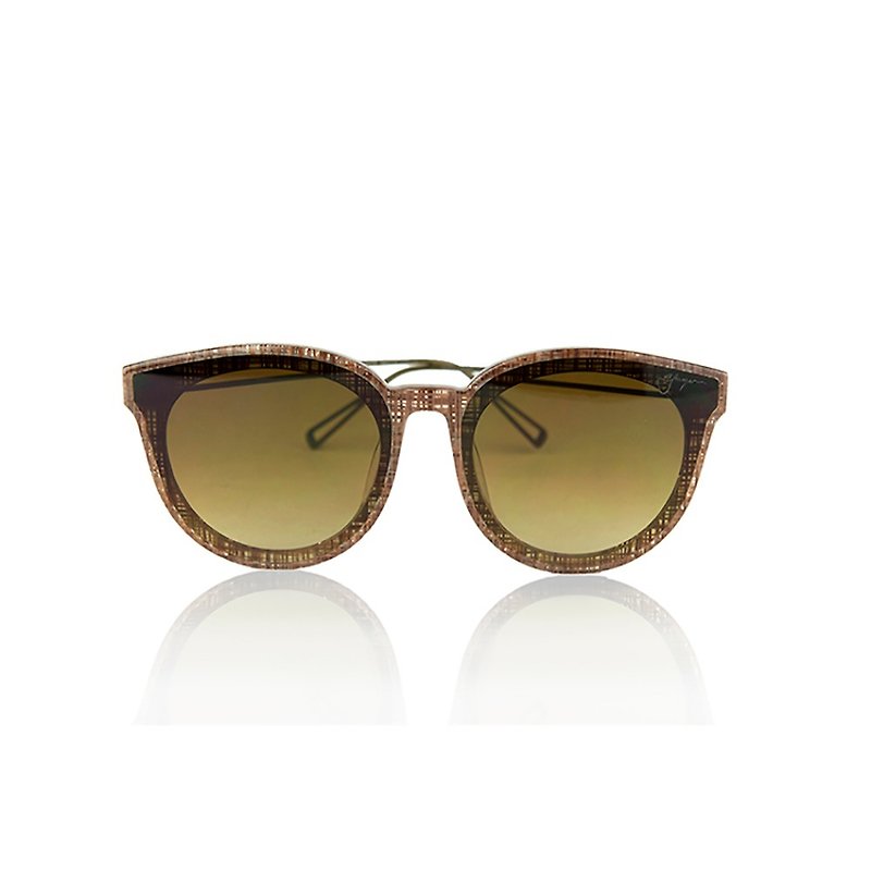 Power Power Beauty Series Sunglasses-Power Plaid Anwen Coffee - กรอบแว่นตา - วัสดุอื่นๆ สีนำ้ตาล