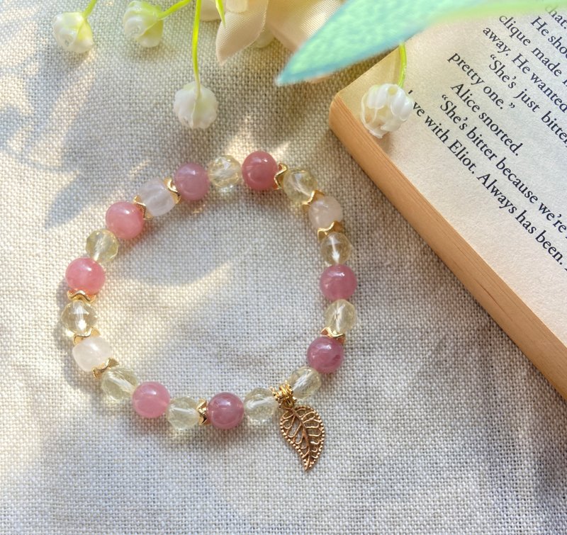 檸檬黃水晶/紫馬粉/白幽靈 天然礦石手鍊 - 手鍊/手環 - 水晶 多色