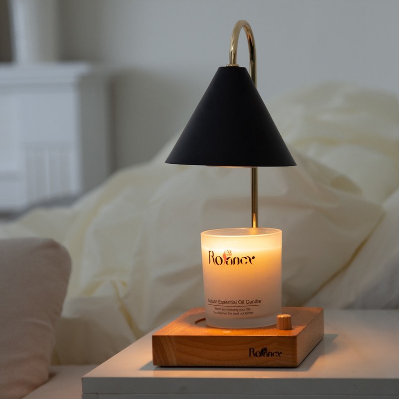 【Rofancy】Solid Wood Timed Wax Melting Lamp - Simple Black - เทียน/เชิงเทียน - โลหะ 