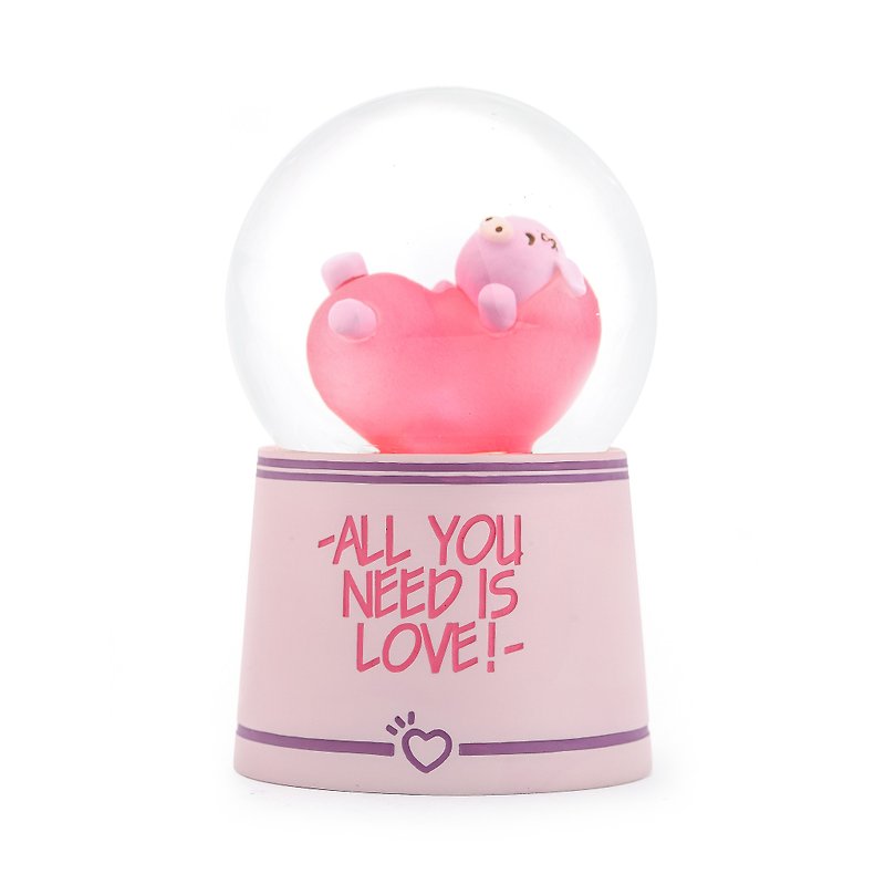 Cute Series-Smart Pig Crystal Ball Lighting Healing Small Objects Birthday Valentine's Day Exchange Gifts - โคมไฟ - แก้ว 
