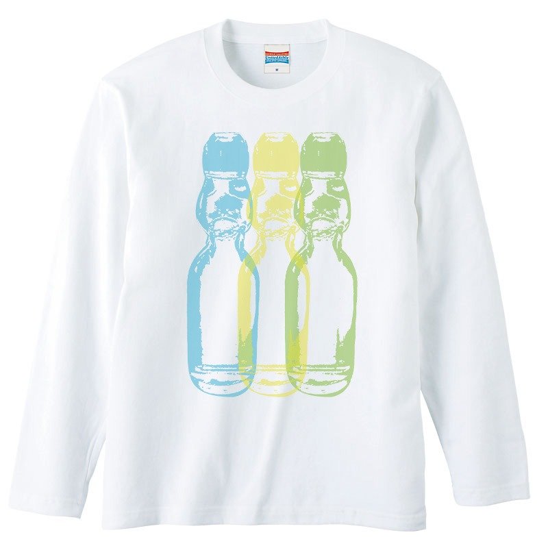ロングスリーブTシャツ / Ramune 2 - Tシャツ メンズ - コットン・麻 ホワイト