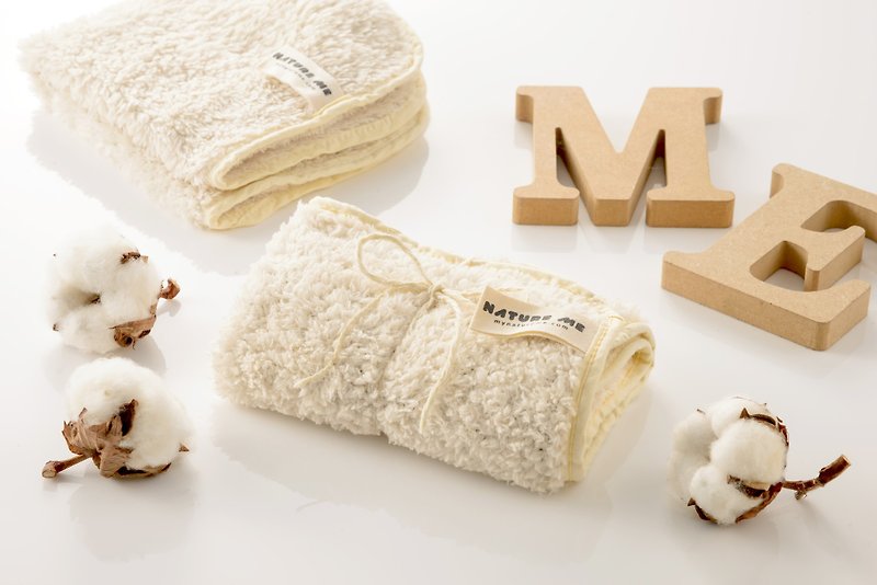 棉花糖絨小手巾 (手帕/安撫巾/無毒/竹炭纖維) - 圍兜/口水巾 - 環保材質 白色