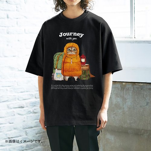 mai-gallery Journey with you. The camper cat./厚みのある生地のBIGシルエットTシャツ