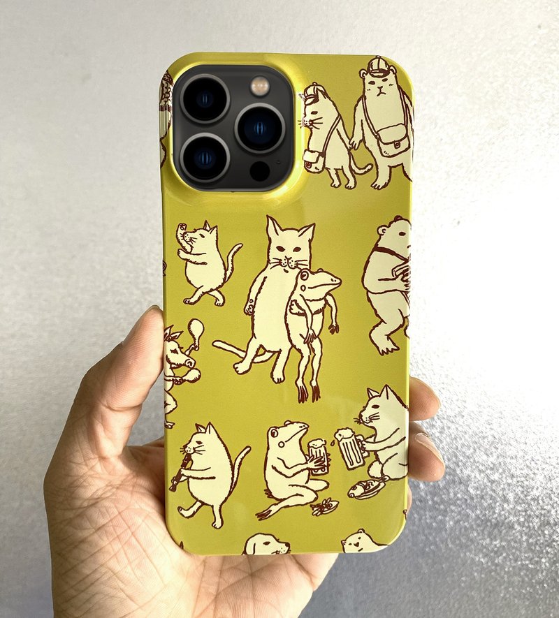 iPhoneケース　なかまたち　マスタード - 手機殼/手機套 - 紙 橘色