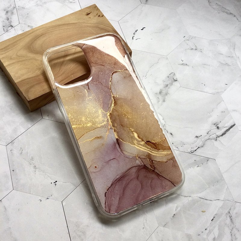 奶茶  原創手作手機殼 IPhone12/12pro/酒精墨水/情人節 - 手機殼/手機套 - 矽膠 粉紅色