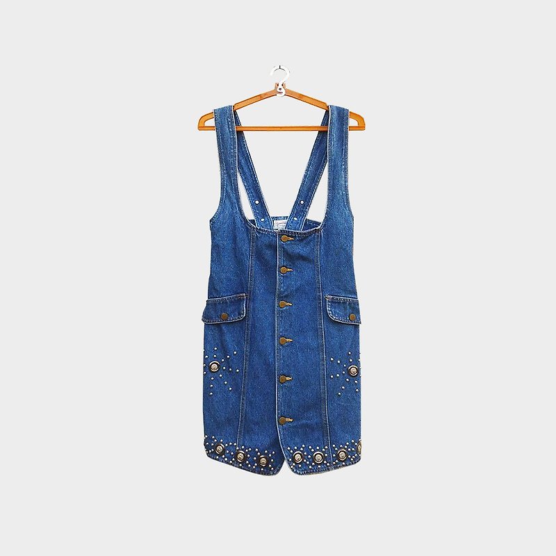 Dislocation Vintage / Cowboy Dress no.052 vintage - จัมพ์สูท - เส้นใยสังเคราะห์ สีน้ำเงิน