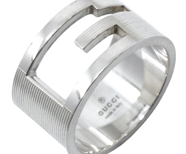 日本直送】グッチGUCCI ブランデッドG ワイド20号リング・指輪シルバー