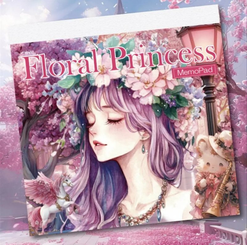 Floral Princess 箔押しメモパッド - 筆記本/手帳 - 紙 粉紅色