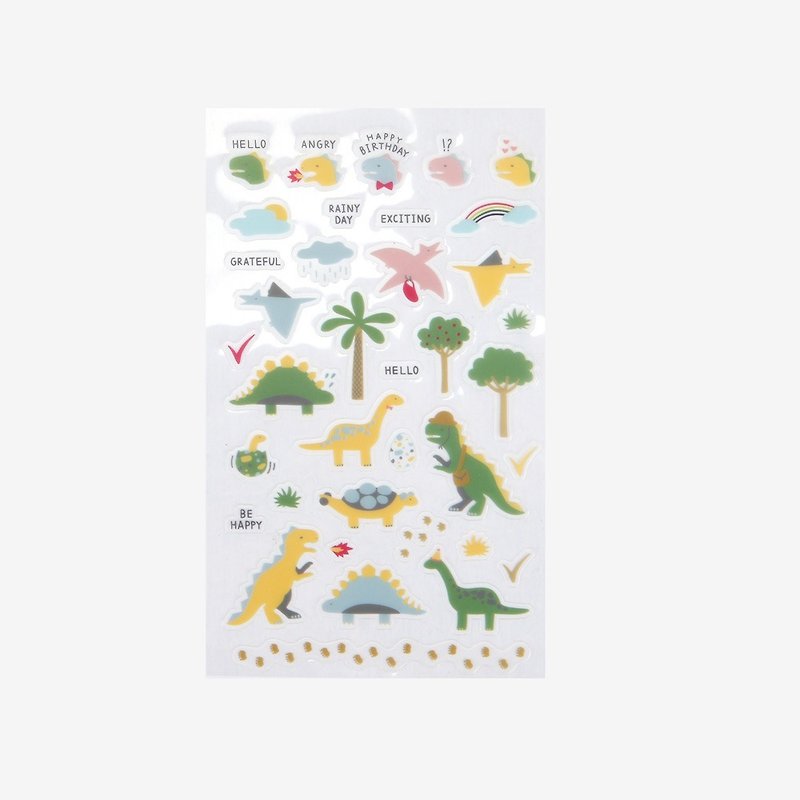 Dailylike beautiful transparent stickers -10 dinosaurs, E2D02544 - Stickers - Plastic Multicolor