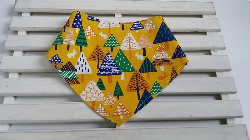 Painted trees baby-sided triangle scarf / bibs [DM170307] - ผ้ากันเปื้อน - ผ้าฝ้าย/ผ้าลินิน หลากหลายสี