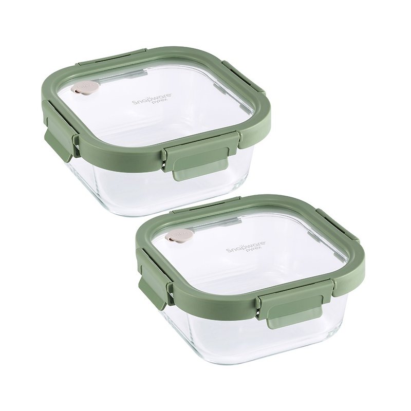 【康寧餐具】SNAPWARE全可拆玻璃保鮮盒800ml兩入組 - 便當盒/食物袋 - 玻璃 透明