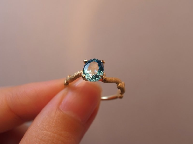 Blue Zircon(ブルージルコン) K18 Ring - 戒指 - 其他金屬 藍色