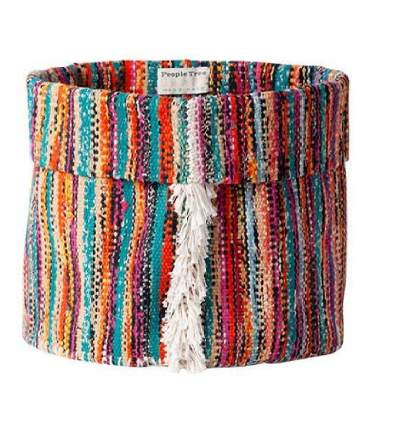 Earth Tree Fair Trade - Jute Saree Storage Basket - กล่องเก็บของ - ผ้าฝ้าย/ผ้าลินิน 