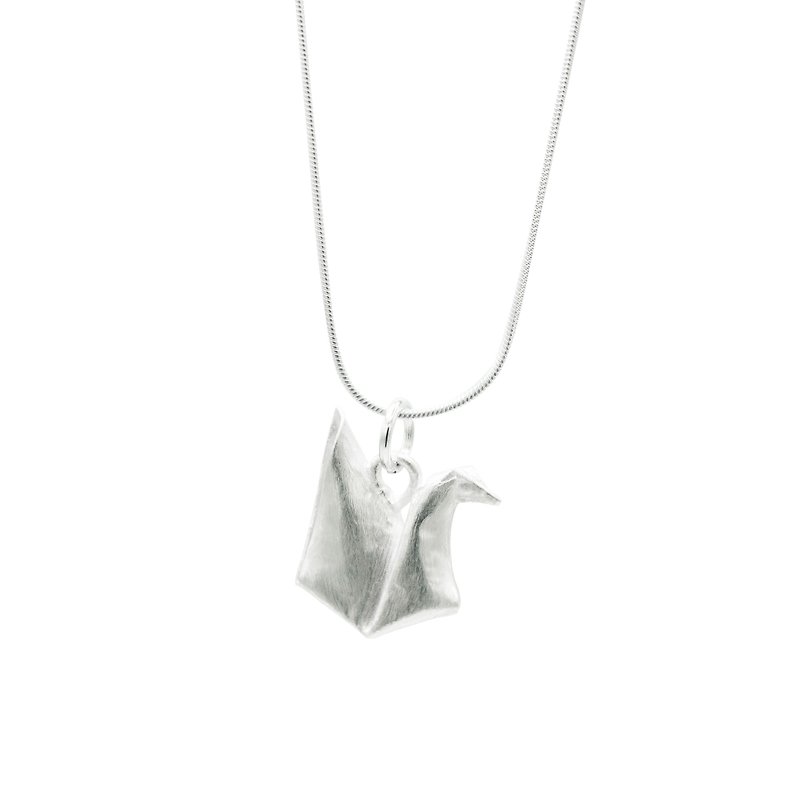 Origami Swan pendant silver 99.9 - สร้อยคอ - เงิน สีเงิน