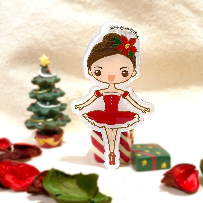 Dancing With You－Beaded Charm Key Ring-Christmas Ballet-Adult Ballet/Ballet Gift/Christmas Gift - พวงกุญแจ - อะคริลิค หลากหลายสี