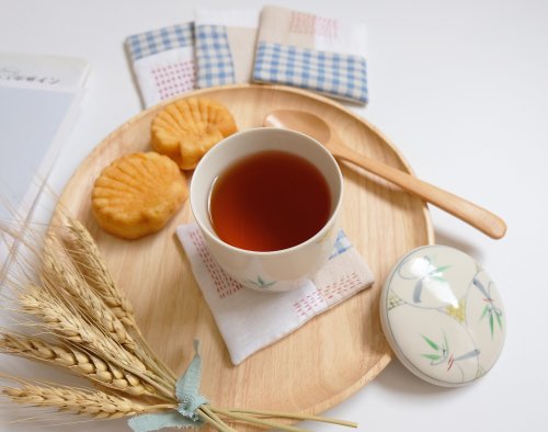cottoniko Little Things Coaster Set 005- Blue Gingham (4 Pieces /Set )