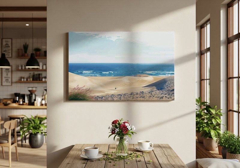 日本製帆布掛畫・鳥取砂丘・日本風景・送禮、擺設 - 壁貼/牆壁裝飾 - 棉．麻 