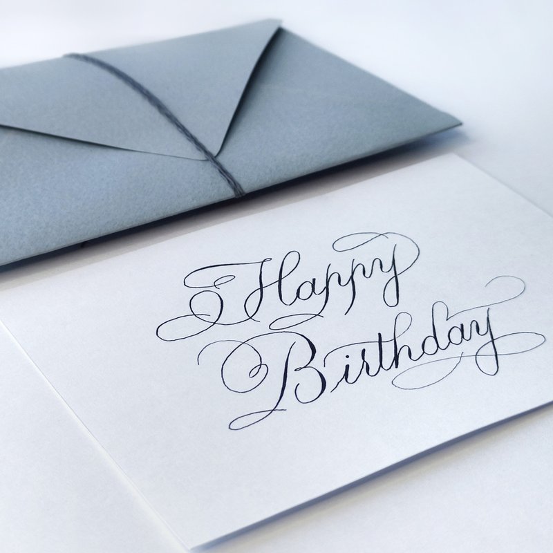 封筒書道ギフトカード交換ギフト付き誕生日手書きカード - はがき・メッセージカード - 紙 ホワイト